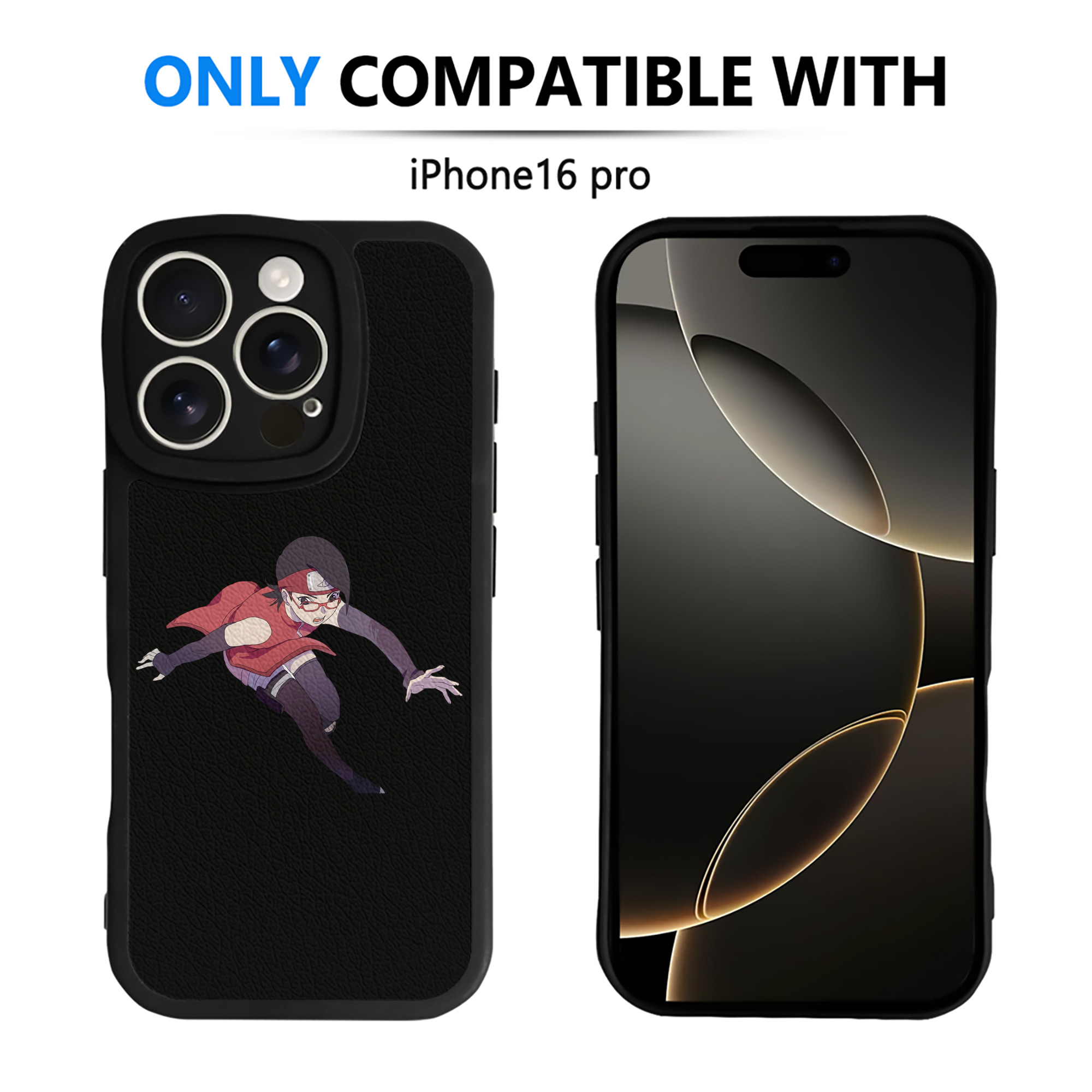 （画像用） NARUTO -ナルト- うちは サラダ Uchiha Sarada 【iPhone 16シリーズ対応】シリコンスマホケース（レザー調） 材質：シリコン